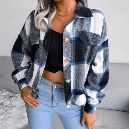 Merle | Dame oversized ternet shacket med knapper