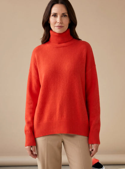 Britta | Dame oversized strikket loungesæt med rullekrave