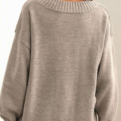 Jette | Dame oversized striktrøje med V-udskæring