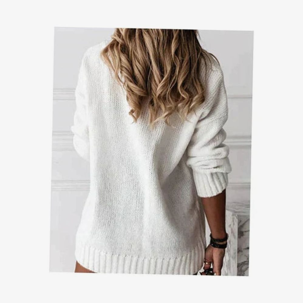 Jette | Dame oversized striktrøje med V-udskæring