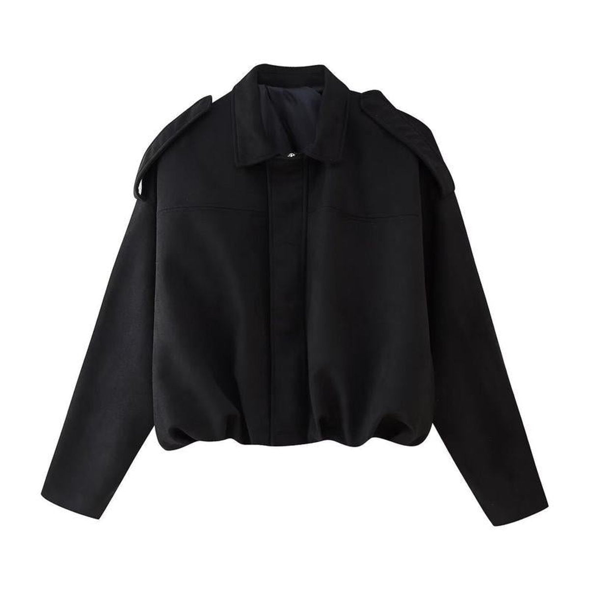 Selma | Kurze Damen-Bomberjacke mit Oversize-Passform und Kunstveloursleder