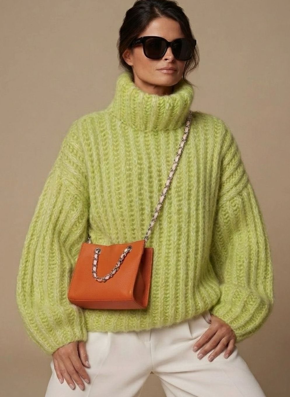 Susanne | Oversized-Strickpullover für Damen mit Rollkragen und warmer Qualität