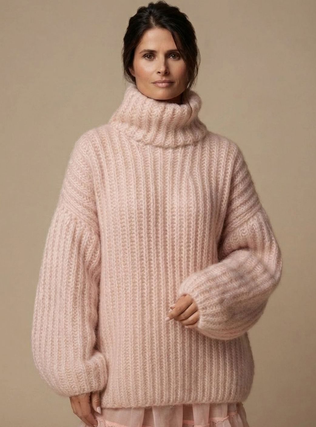 Susanne | Oversized-Strickpullover für Damen mit Rollkragen und warmer Qualität