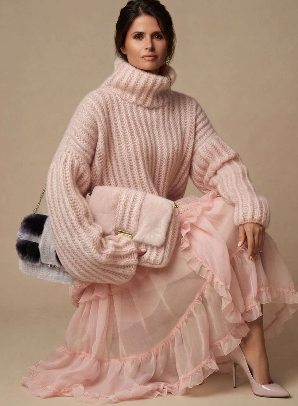 Susanne | Oversized-Strickpullover für Damen mit Rollkragen und warmer Qualität