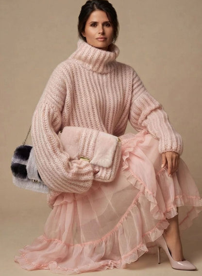 Susanne | Oversized-Strickpullover für Damen mit Rollkragen und warmer Qualität
