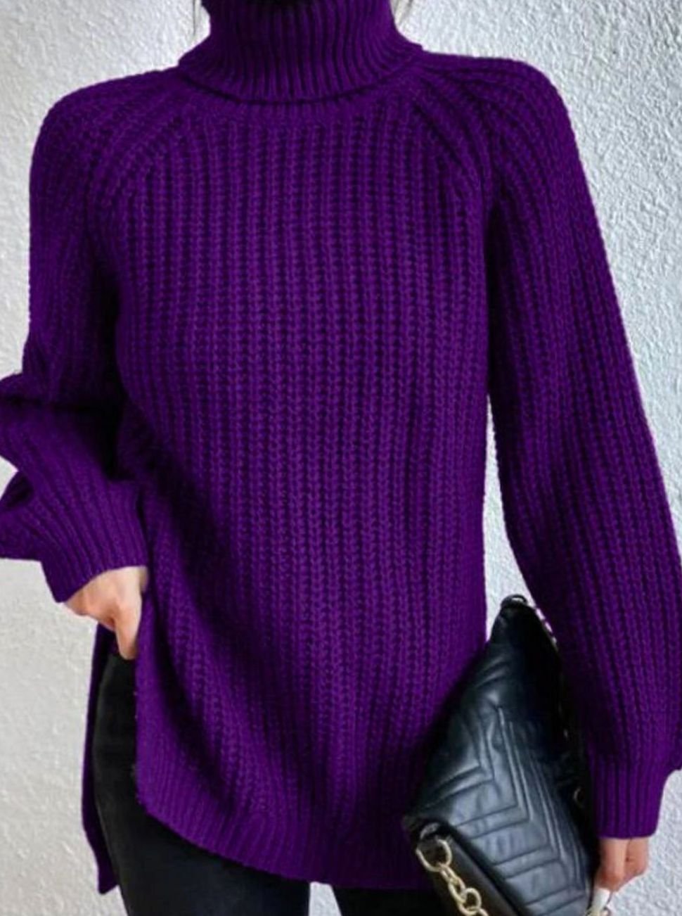 Birthe | Dame pullover med rullekrave og løs pasform