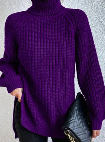 Birthe | Dame pullover med rullekrave og løs pasform