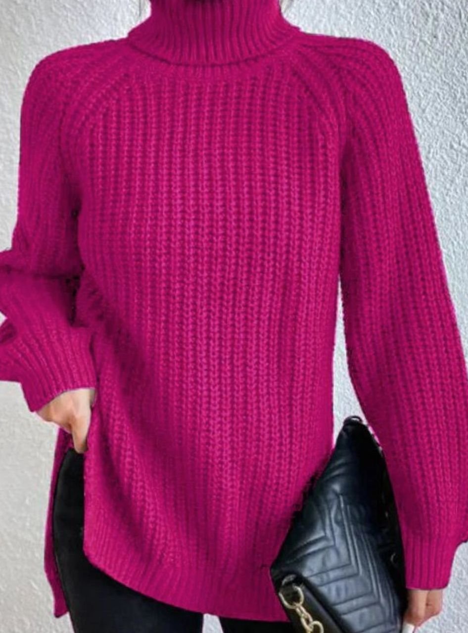 Birthe | Dame pullover med rullekrave og løs pasform