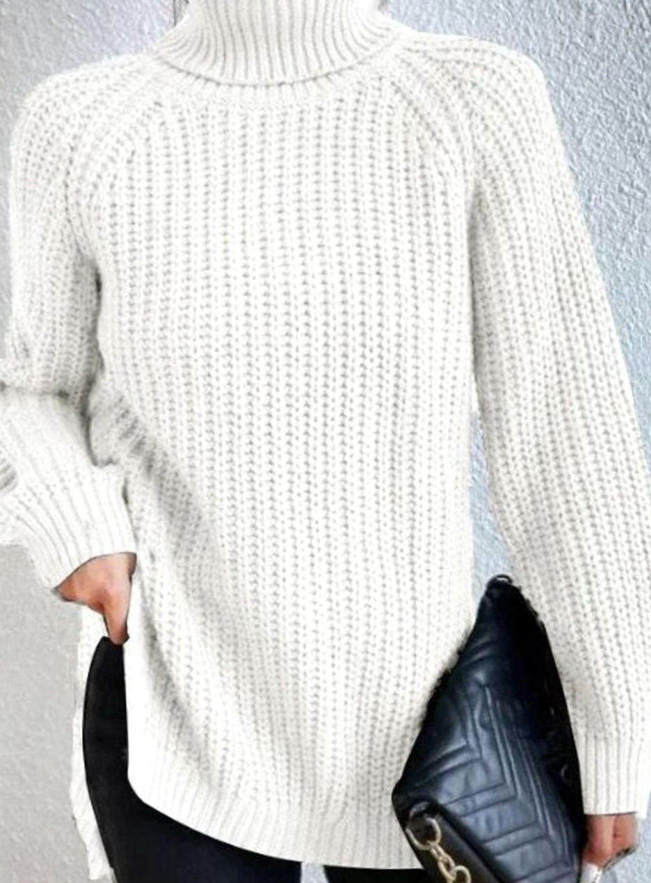 Birthe | Dame pullover med rullekrave og løs pasform