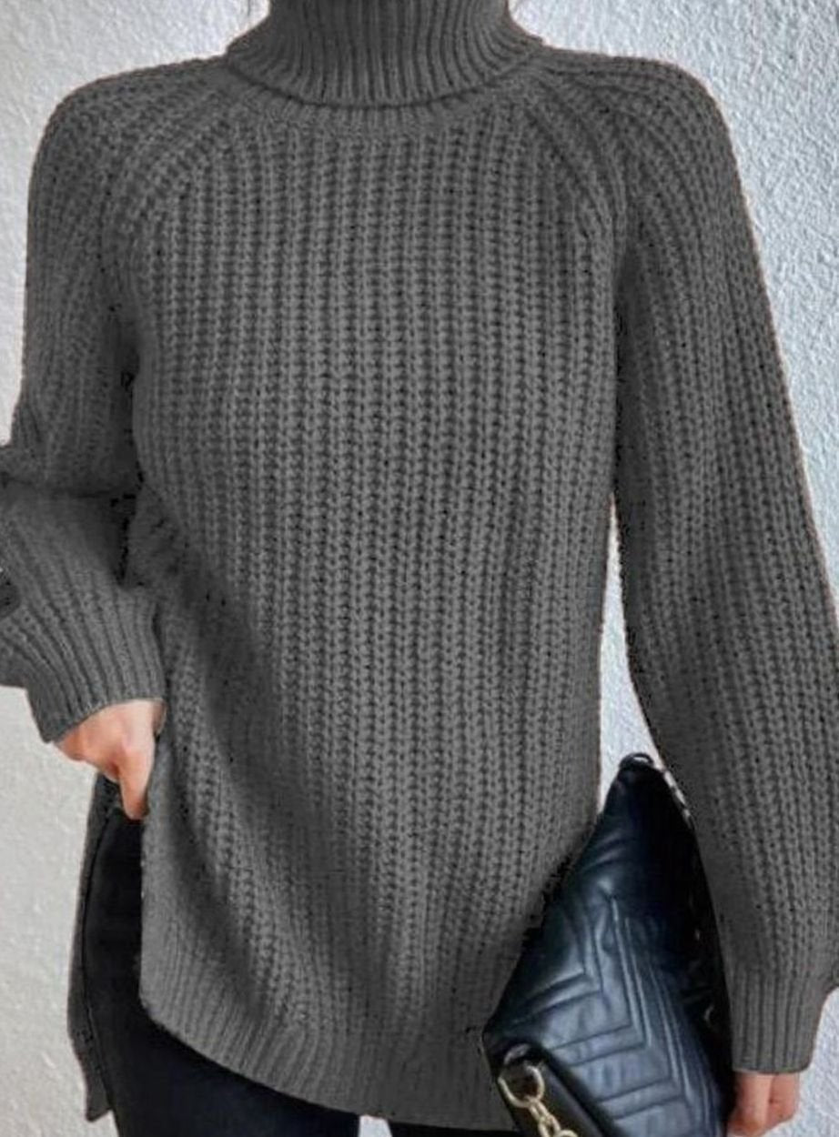 Birthe | Dame pullover med rullekrave og løs pasform