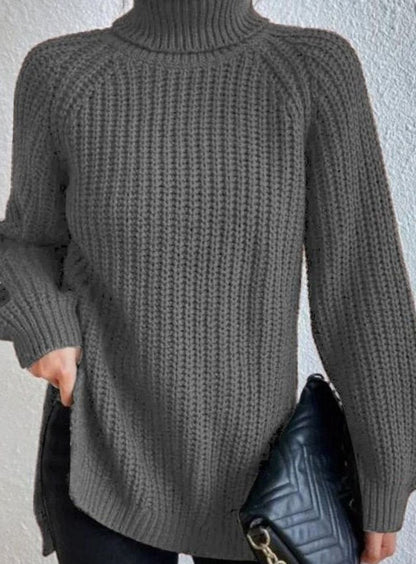 Birthe | Dame pullover med rullekrave og løs pasform