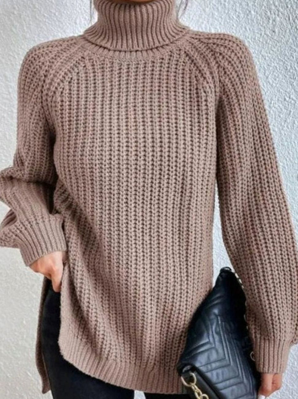 Birthe | Dame pullover med rullekrave og løs pasform