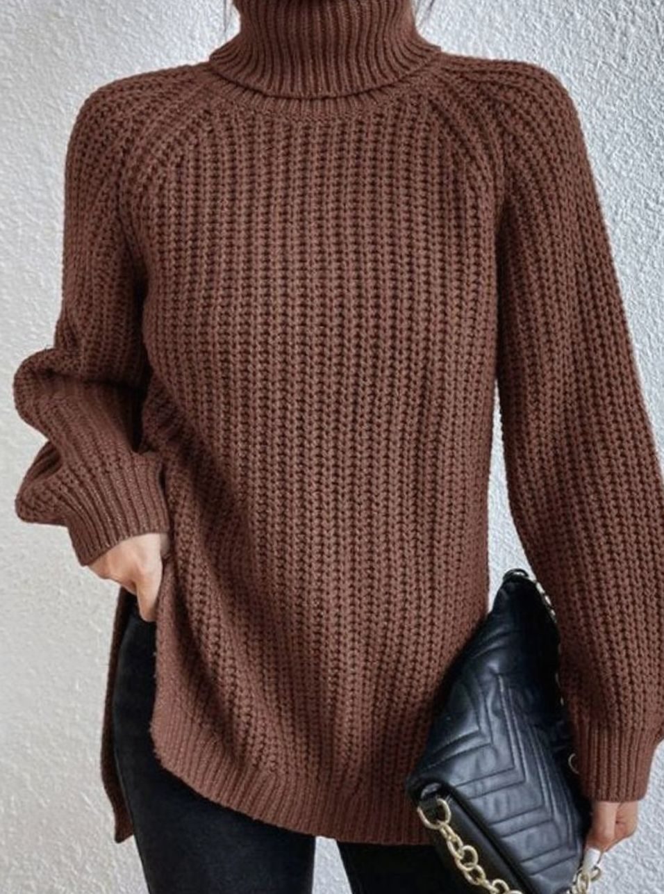 Birthe | Dame pullover med rullekrave og løs pasform