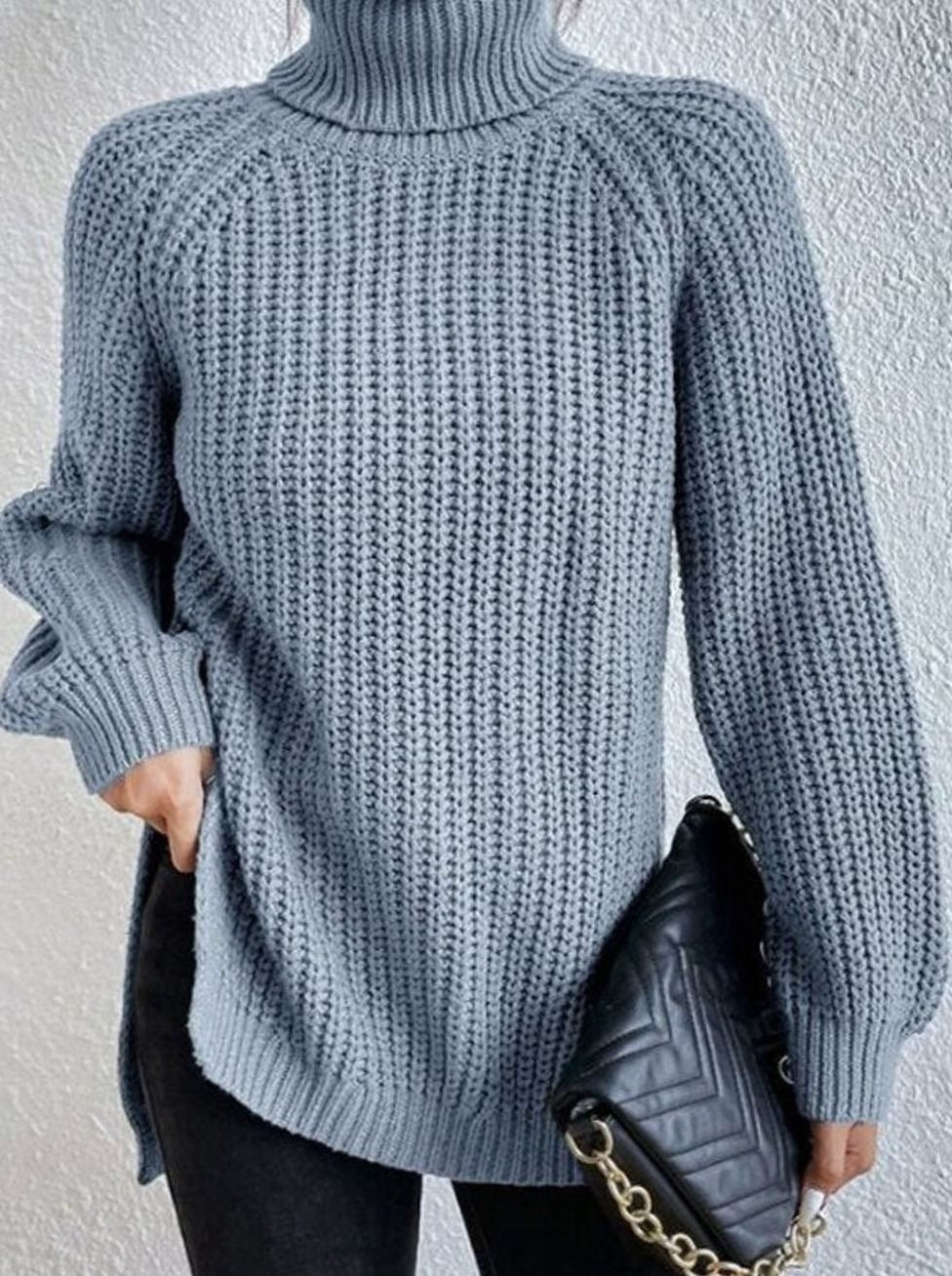 Birthe | Dame pullover med rullekrave og løs pasform