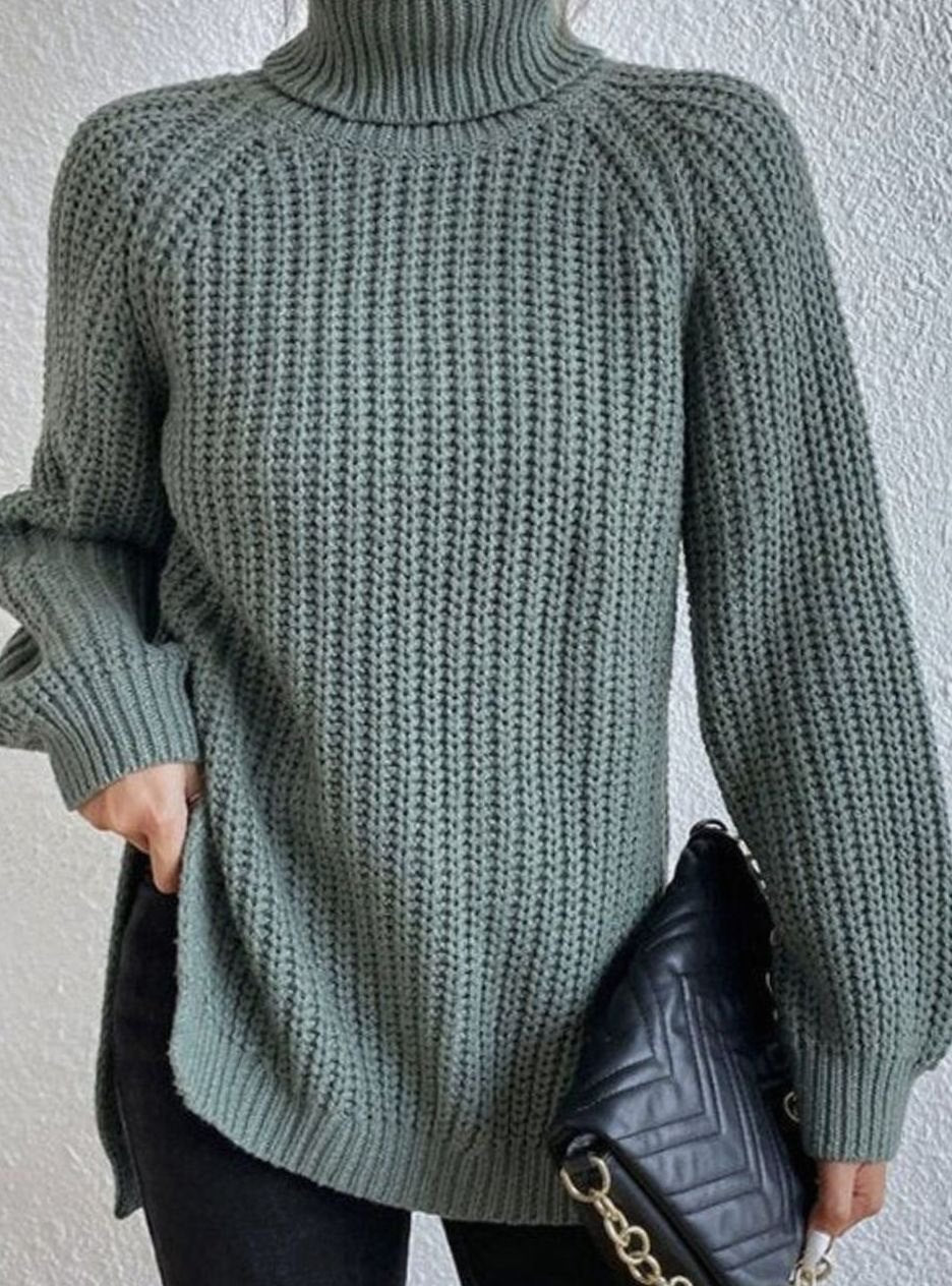 Birthe | Dame pullover med rullekrave og løs pasform