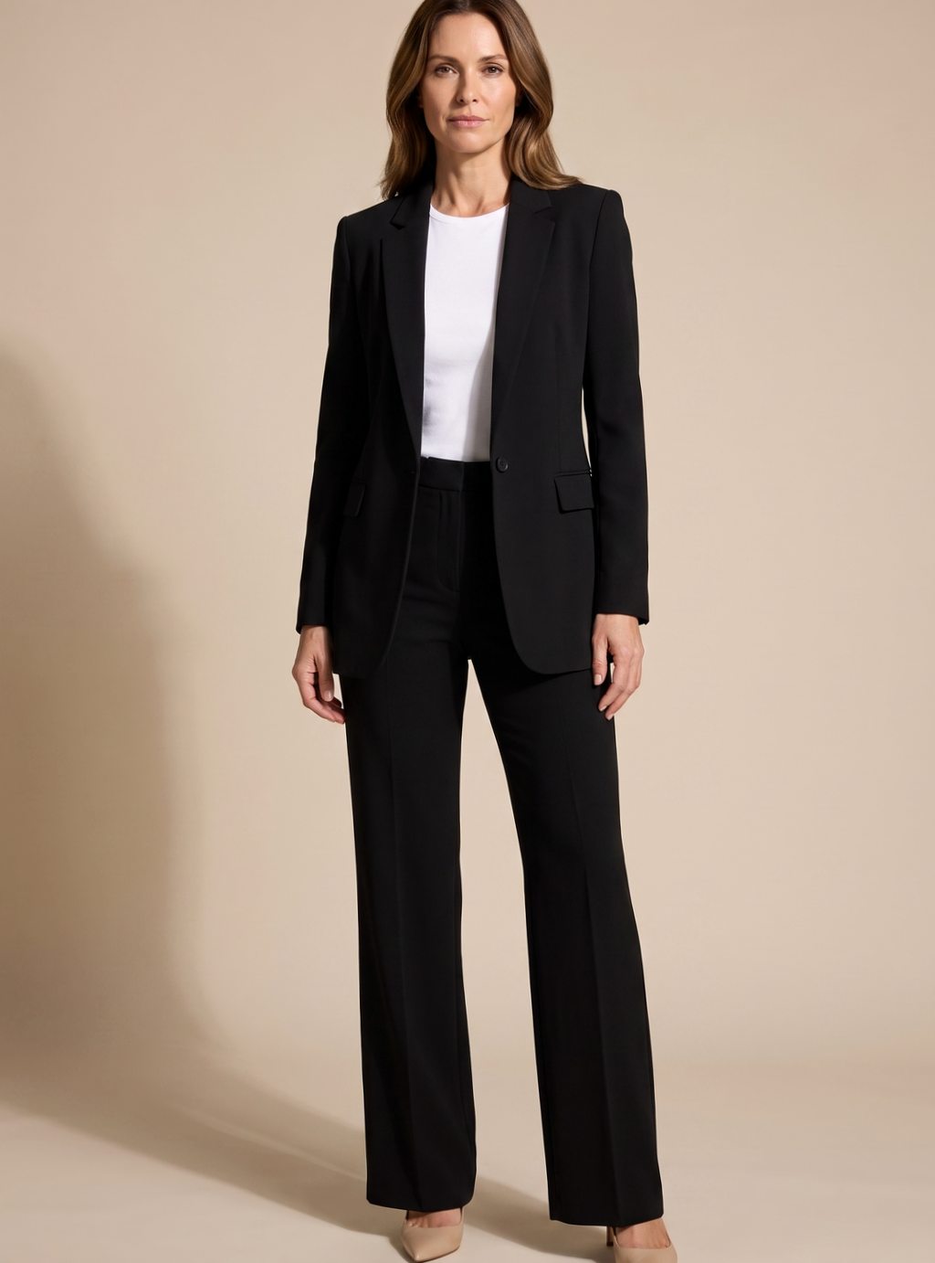 Lisbeth | Dame elegant blazer-sæt med svajbukser