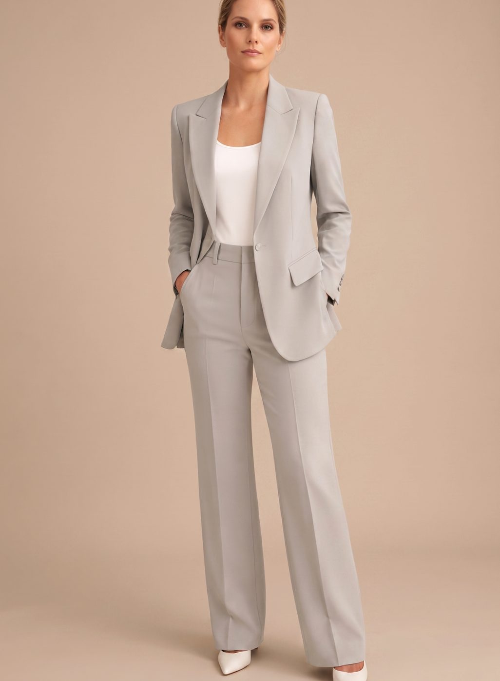 Lisbeth | Dame elegant blazer-sæt med svajbukser