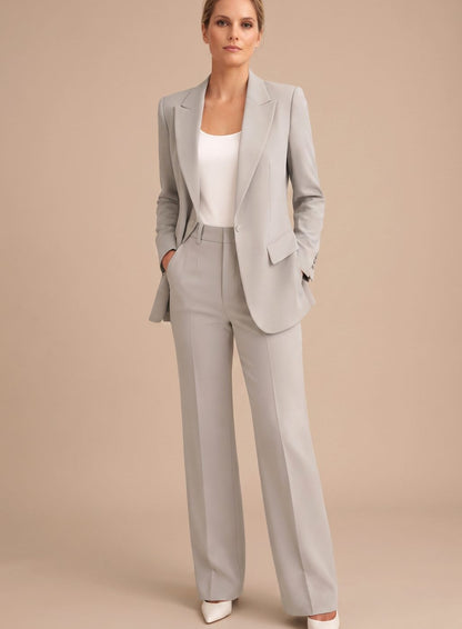 Lisbeth | Dame elegant blazer-sæt med svajbukser