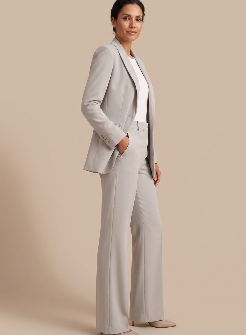 Lisbeth | Dame elegant blazer-sæt med svajbukser