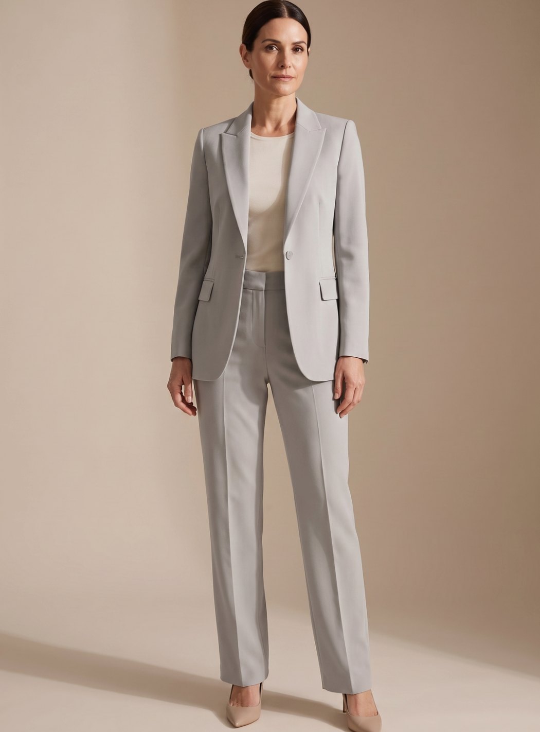 Lisbeth | Dame elegant blazer-sæt med svajbukser