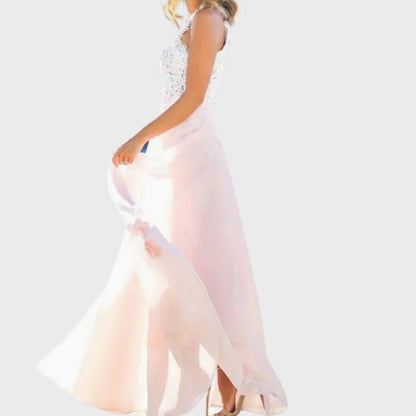 Bodil | Maxi-Abendkleid für Damen aus Chiffon mit Spitze und Cocktaildesign