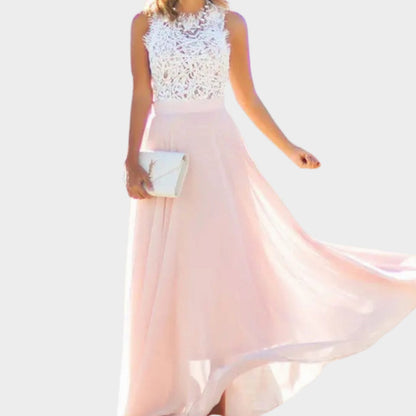Bodil | Maxi-Abendkleid für Damen aus Chiffon mit Spitze und Cocktaildesign