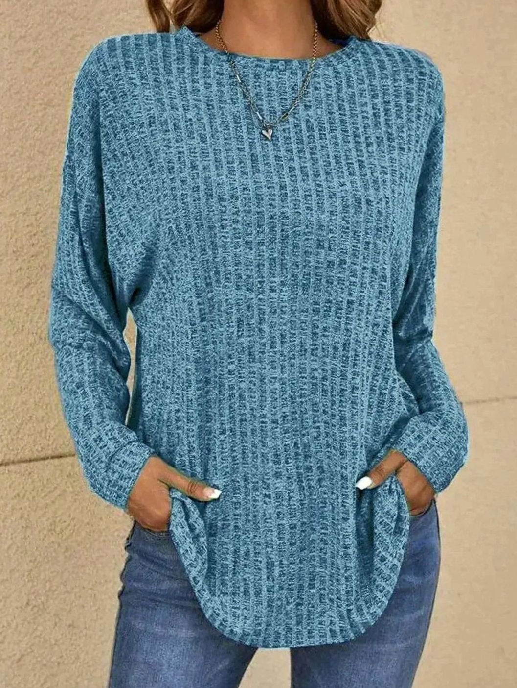 Ronja | Dame oversized striktrøje med lange ærmer