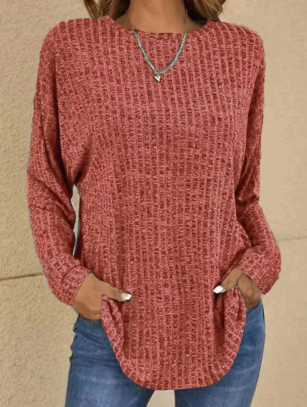 Ronja | Dame oversized striktrøje med lange ærmer