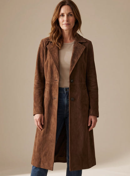 Karin | Dame dobbeltradet vintage trenchcoat