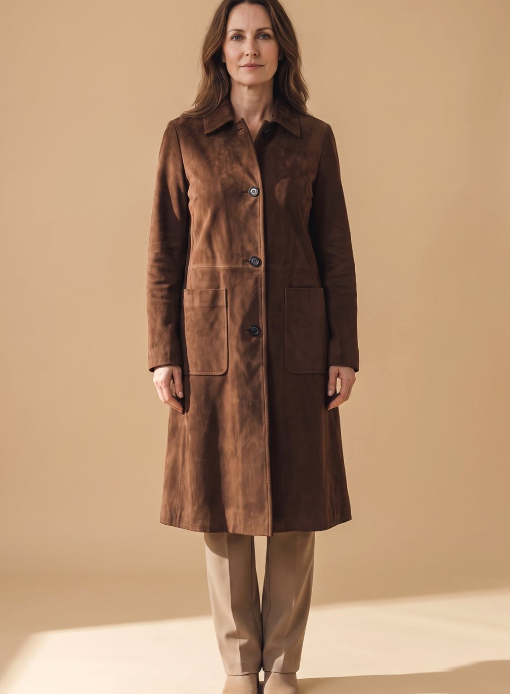 Karin | Dame dobbeltradet vintage trenchcoat