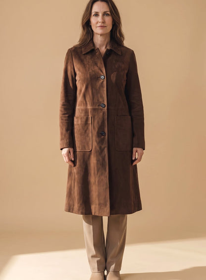 Karin | Dame dobbeltradet vintage trenchcoat