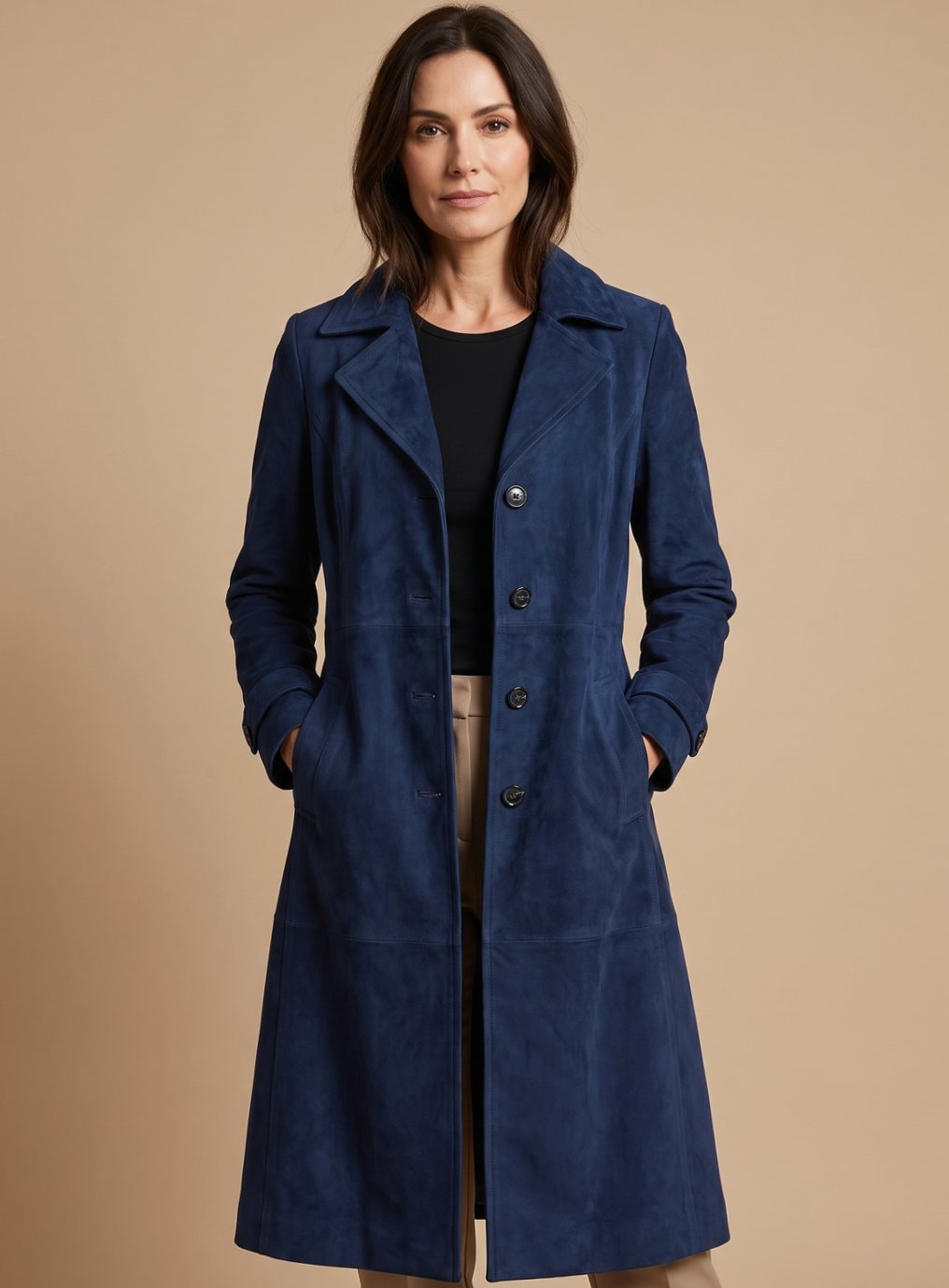 Karin | Dame dobbeltradet vintage trenchcoat