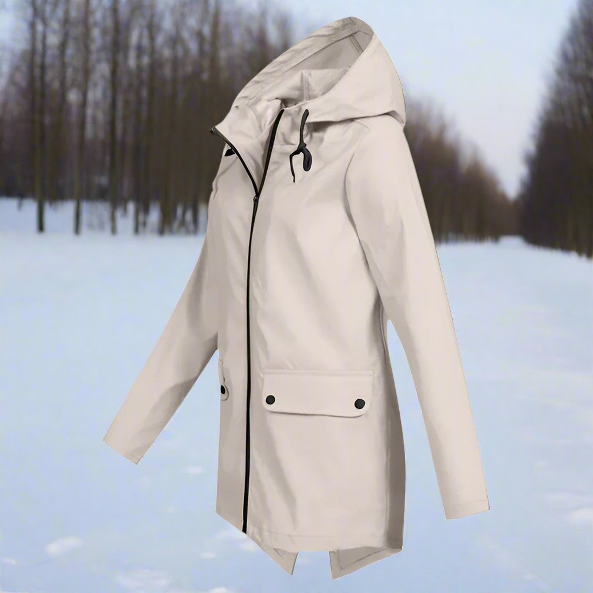 Amalie | Wasserdichte Damen-Regenjacke mit Kapuze und Reißverschluss