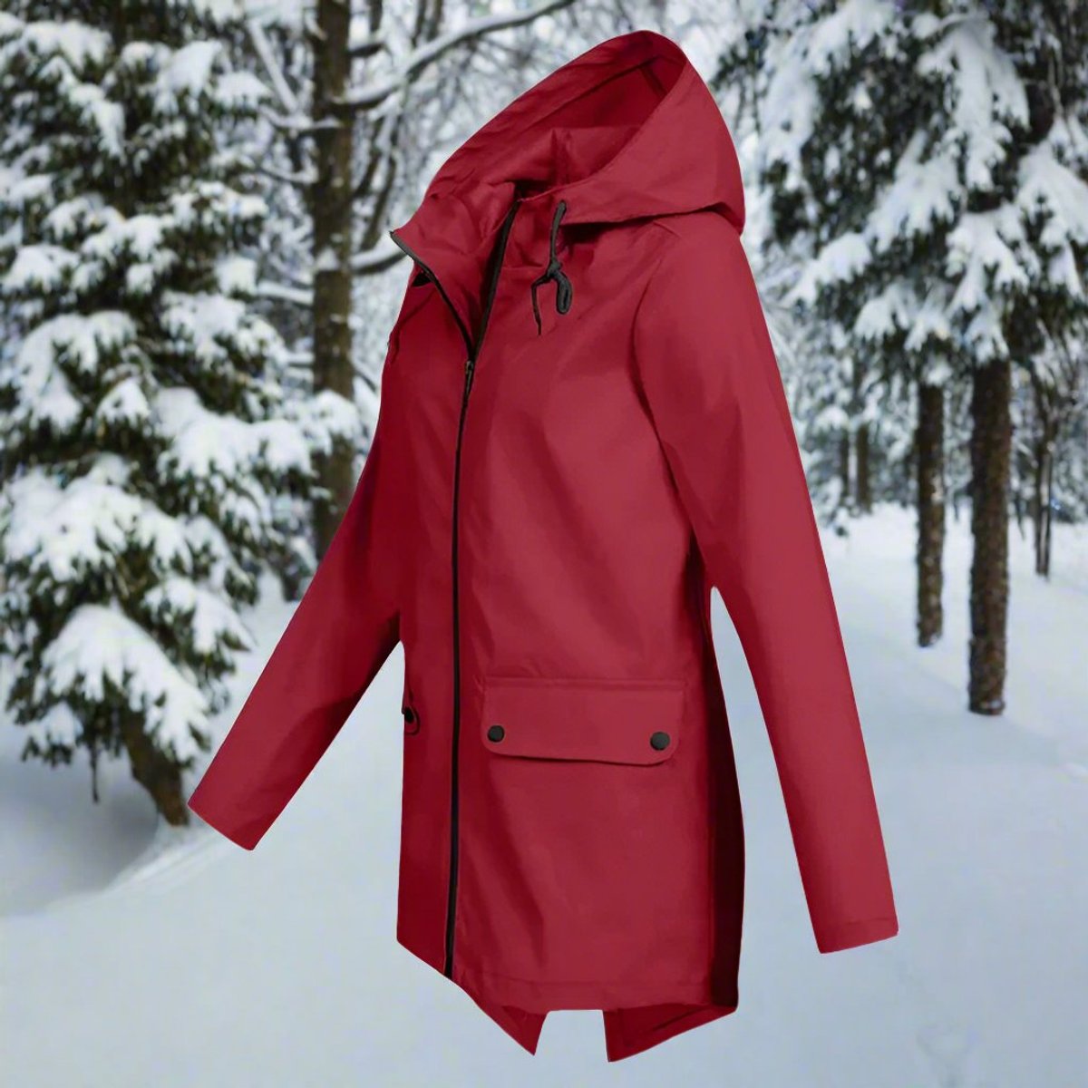 Amalie | Wasserdichte Damen-Regenjacke mit Kapuze und Reißverschluss