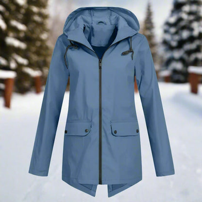 Amalie | Wasserdichte Damen-Regenjacke mit Kapuze und Reißverschluss