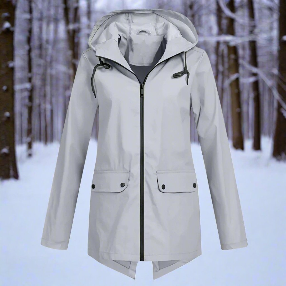 Amalie | Wasserdichte Damen-Regenjacke mit Kapuze und Reißverschluss
