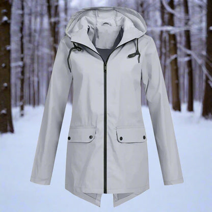 Amalie | Wasserdichte Damen-Regenjacke mit Kapuze und Reißverschluss