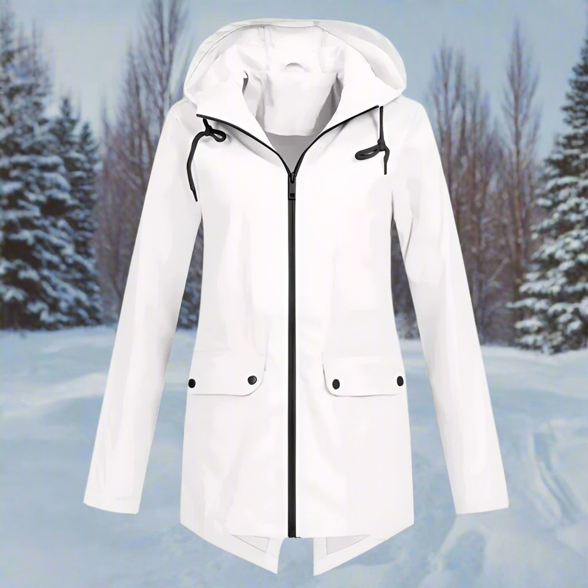 Amalie | Wasserdichte Damen-Regenjacke mit Kapuze und Reißverschluss
