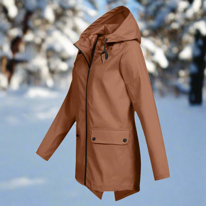Amalie | Wasserdichte Damen-Regenjacke mit Kapuze und Reißverschluss