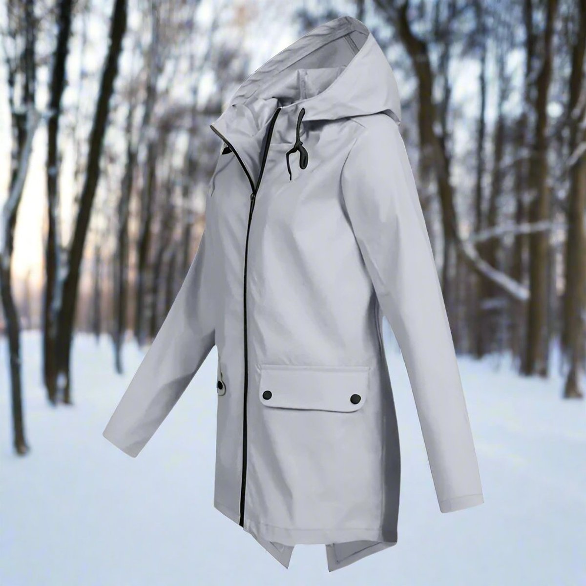 Amalie | Wasserdichte Damen-Regenjacke mit Kapuze und Reißverschluss