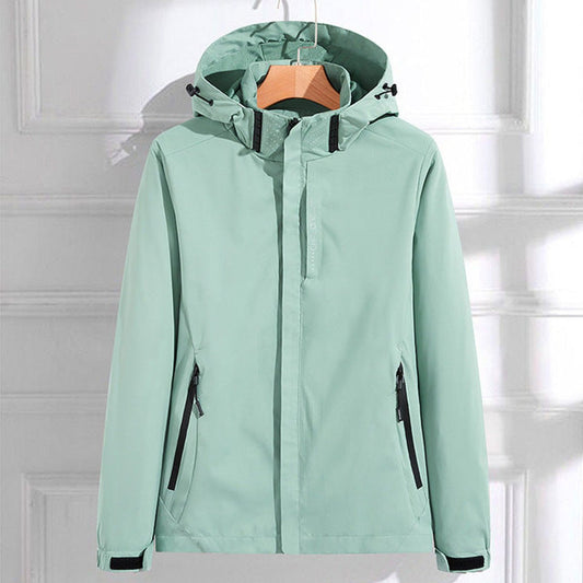 Caroline | Wasserdichte Damen-Regenjacke mit abnehmbarer Kapuze und Reißverschluss