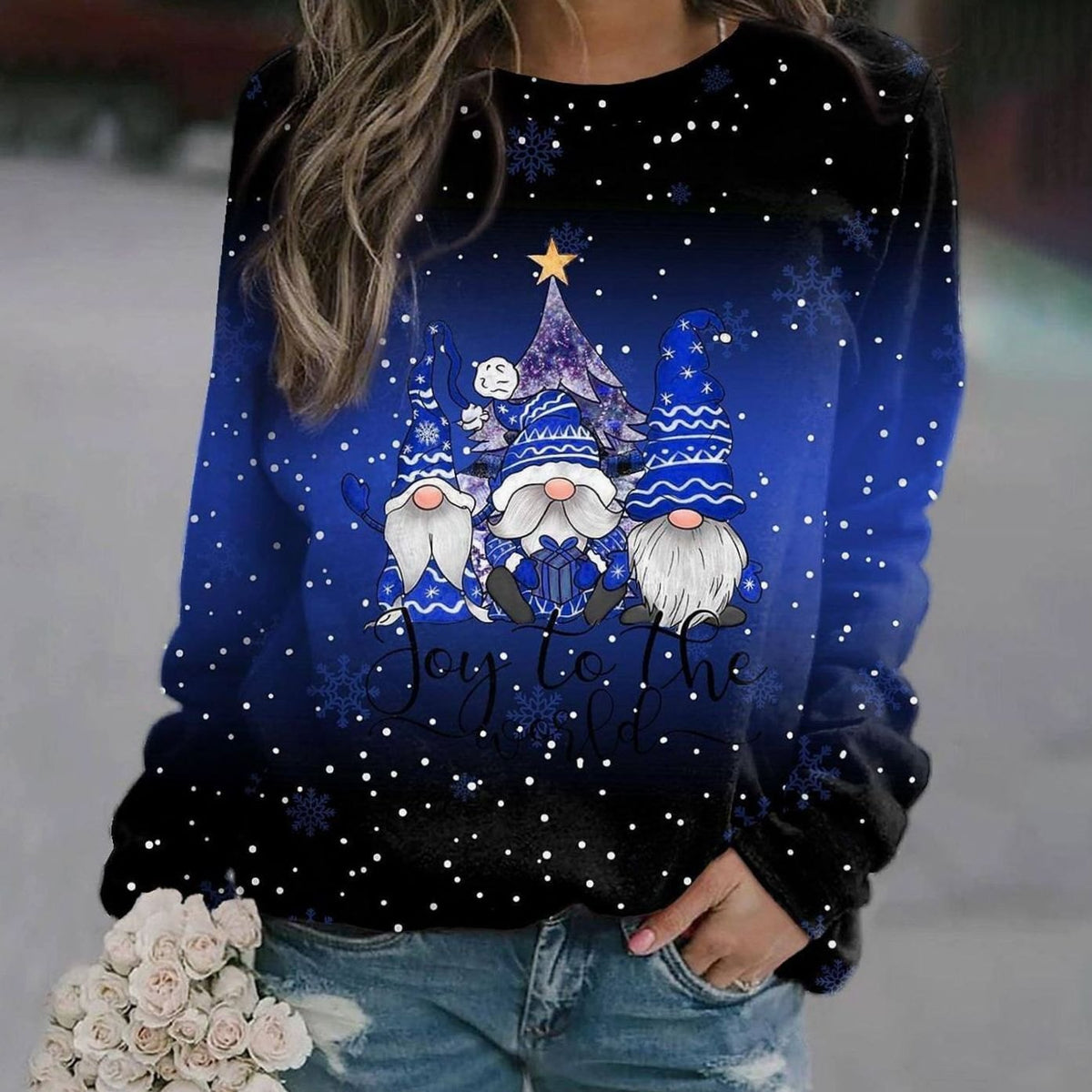Inger | Dame julesweater med rund hals