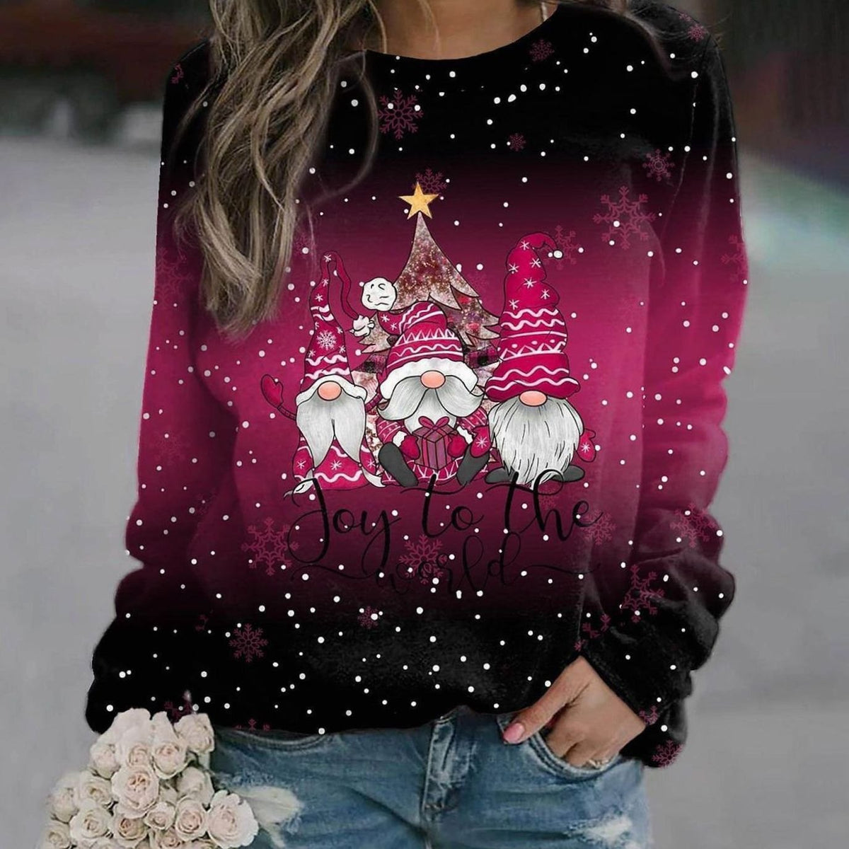 Inger | Dame julesweater med rund hals