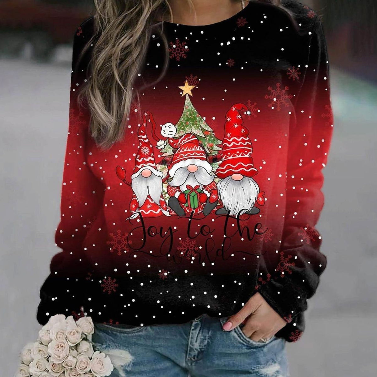 Inger | Dame julesweater med rund hals