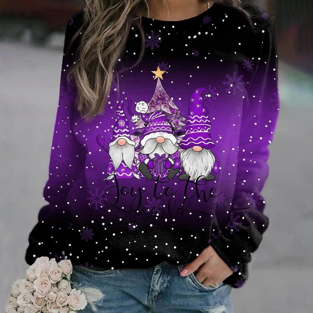 Inger | Dame julesweater med rund hals