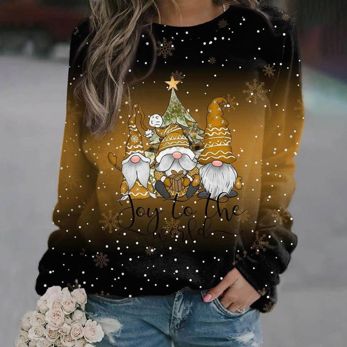 Inger | Dame julesweater med rund hals