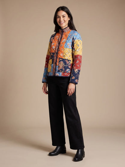Mette | Damen-Steppjacke mit mehrfarbigem Design