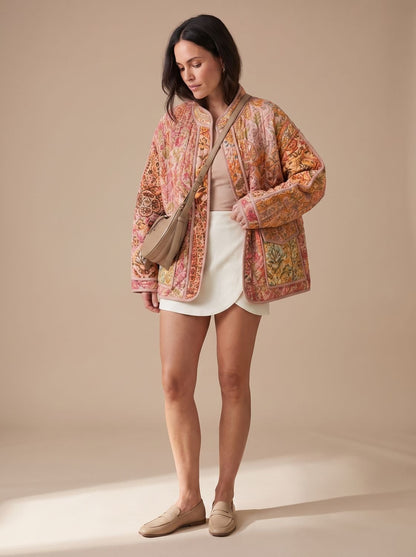 Mette | Damen-Steppjacke mit mehrfarbigem Design