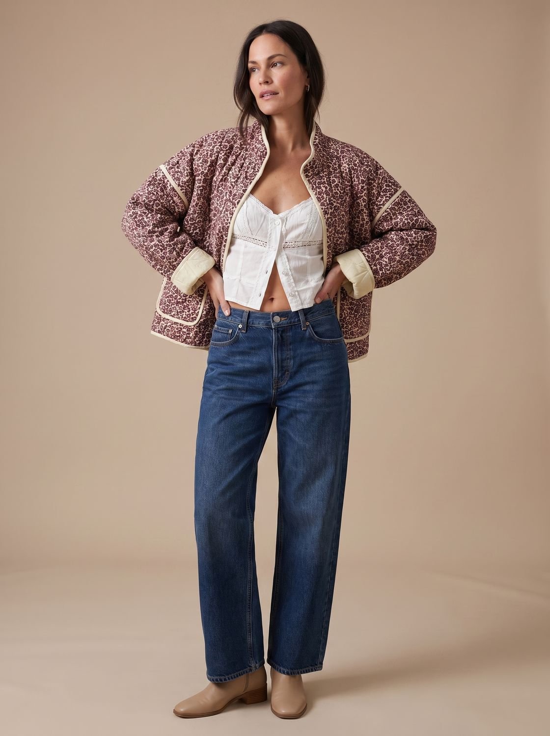 Mette | Damen-Steppjacke mit mehrfarbigem Design