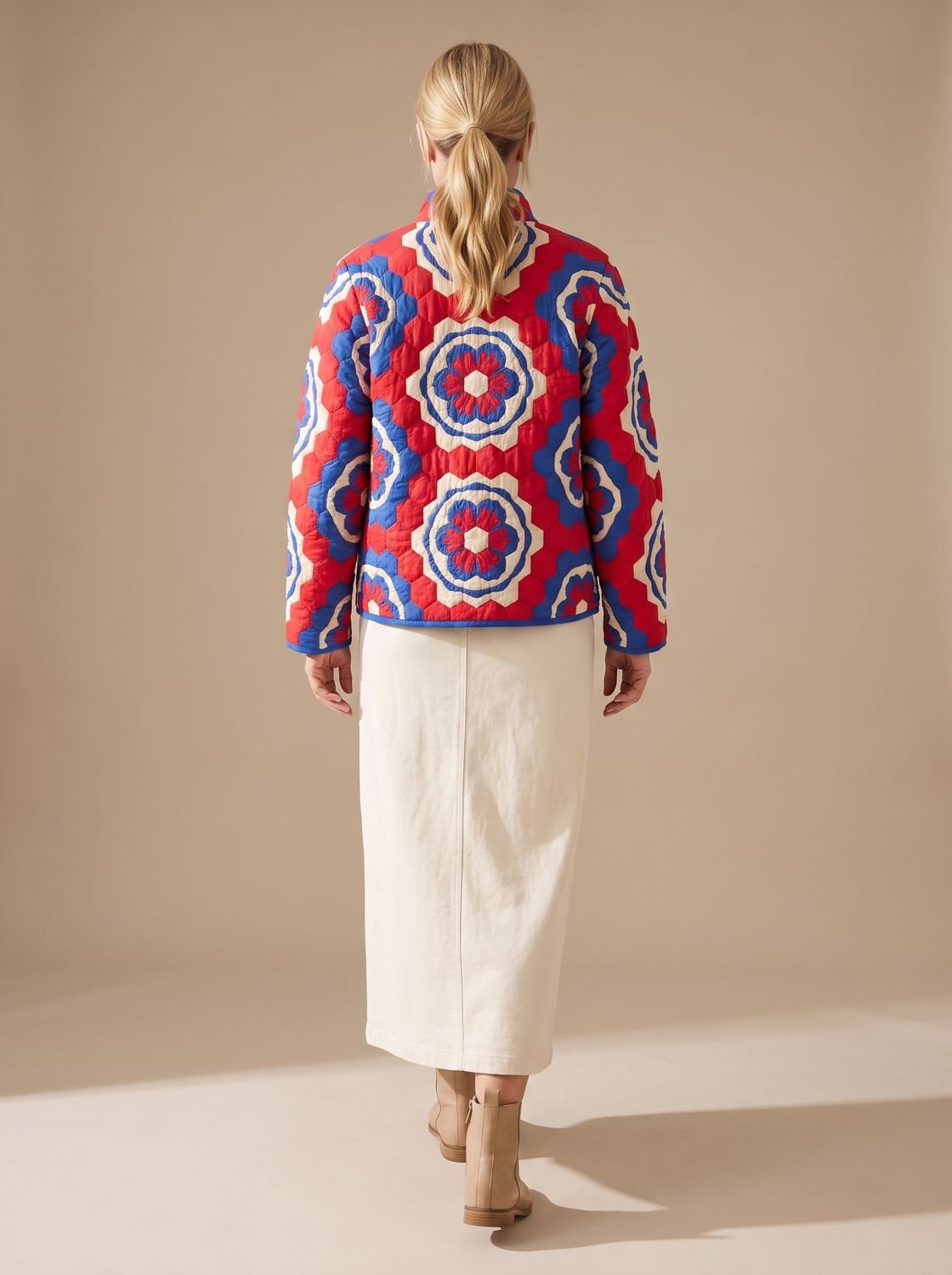 Mette | Damen-Steppjacke mit mehrfarbigem Design